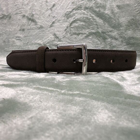 THURSDAY EVERYDAY Belt Yth Sz 26 Matte Brown Suede Leather Dress Western 1 1/8”W - Picture 4 of 7